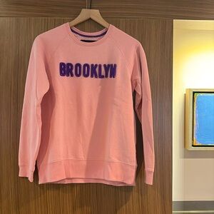 Brooklyn Industries:  Sweatshirt w/ Stitched Patch Letters, Small, Pink